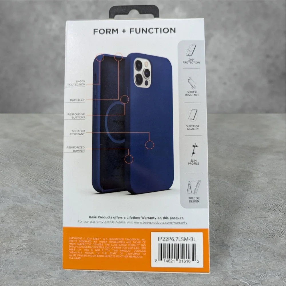 Base Liquid Silicone MagCharge Case‎ For Apple iPhone 14 Pro Max Blue W5